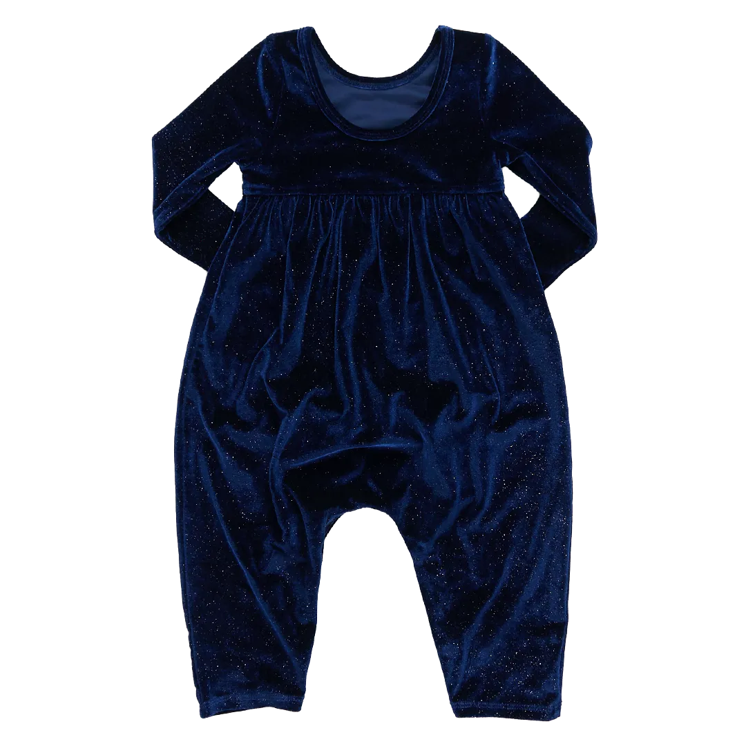 Baby Girls Velour Steph Jumper - Navy Sparkle