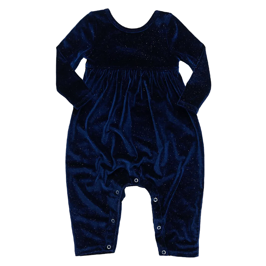 Baby Girls Velour Steph Jumper - Navy Sparkle