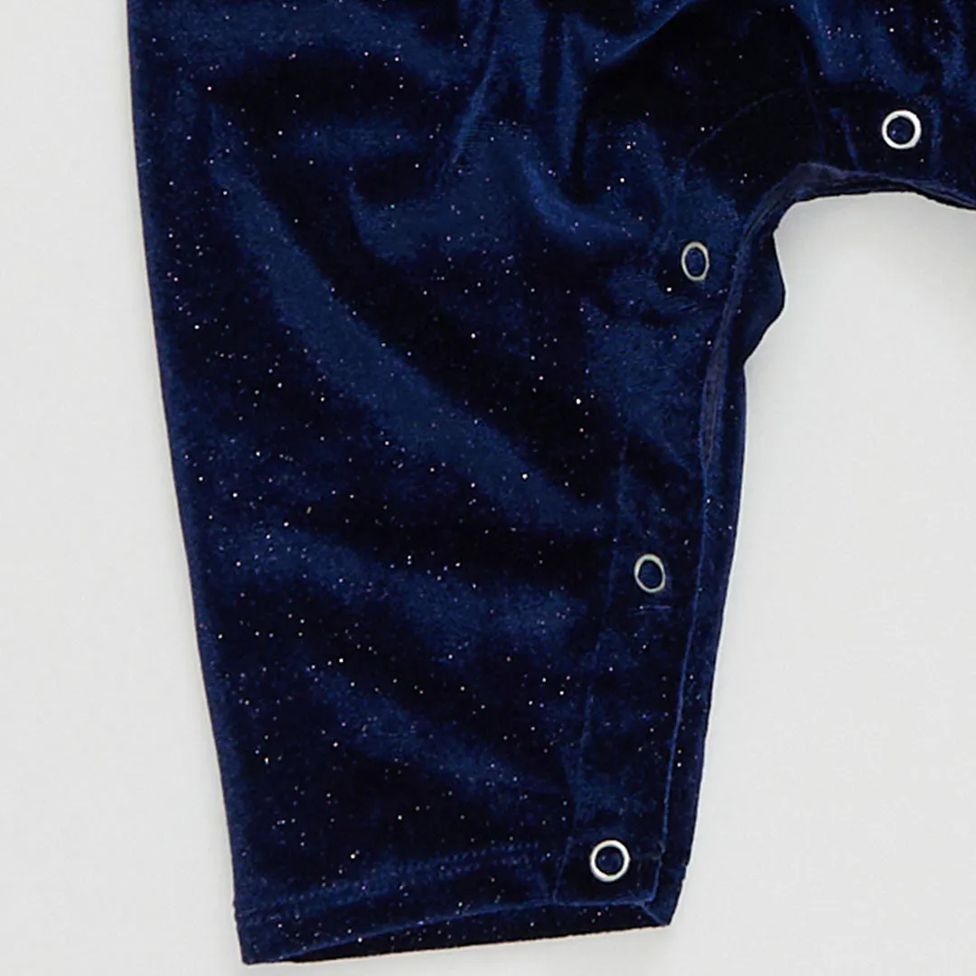 Baby Girls Velour Steph Jumper - Navy Sparkle