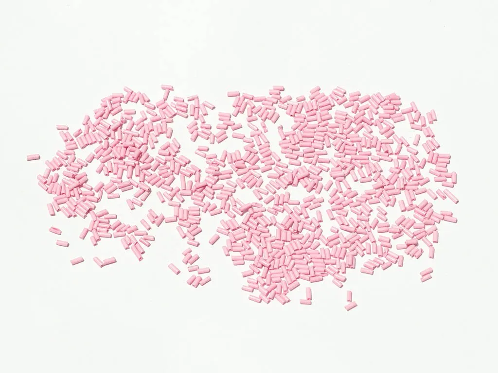 Baby Pink Opaque Pipe / Bugle Glass Seed Beads