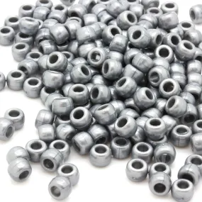 Bath Pearl Silver Plastic Barrel Pony 6x8mm-Pack of 500