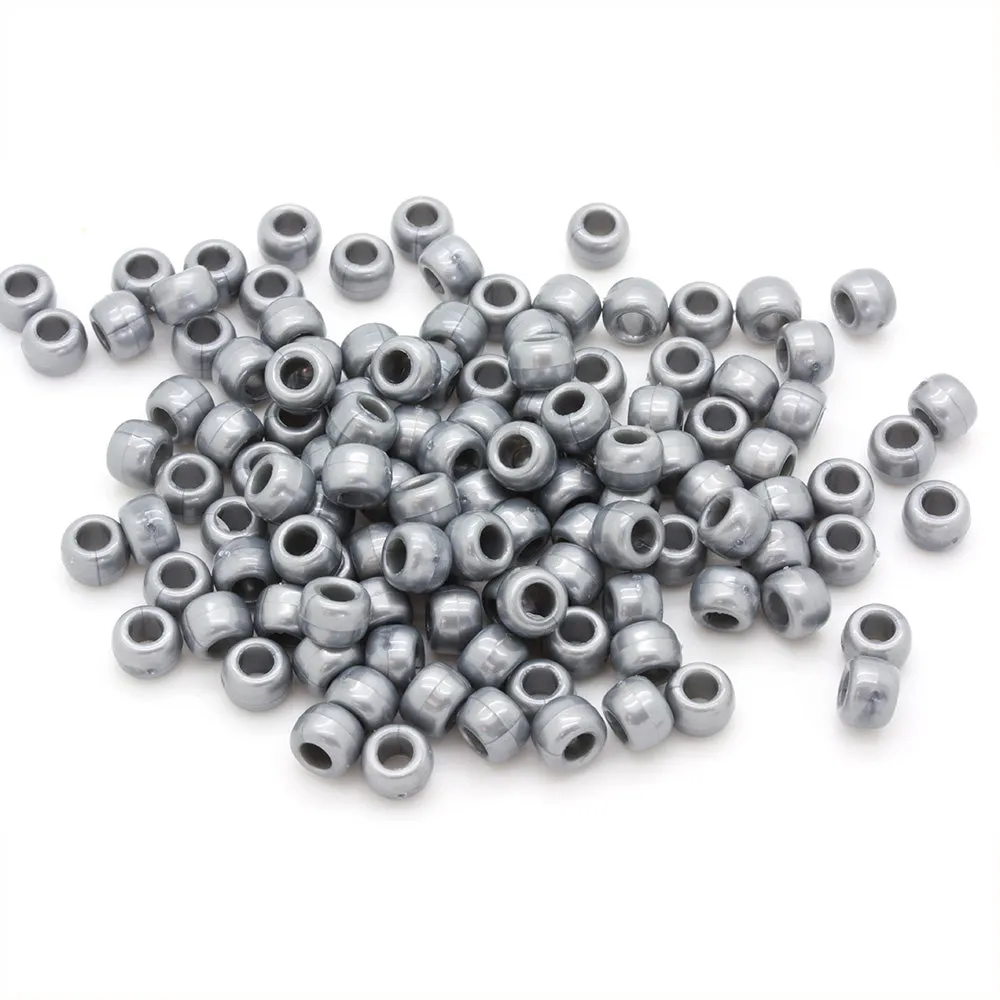 Bath Pearl Silver Plastic Barrel Pony 6x8mm-Pack of 500