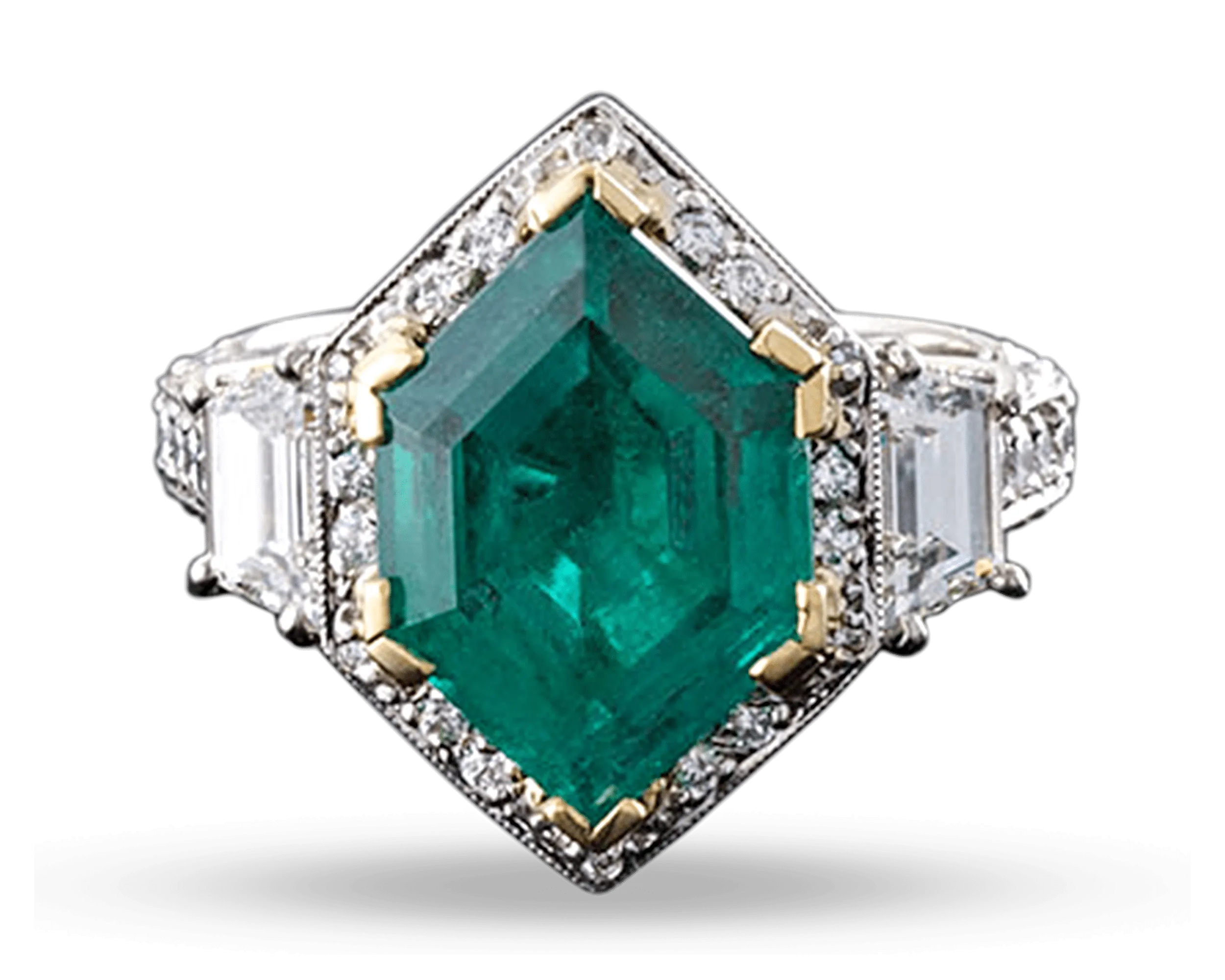 Beaudry Colombian Emerald and Diamond Ring, 4.72 Carats