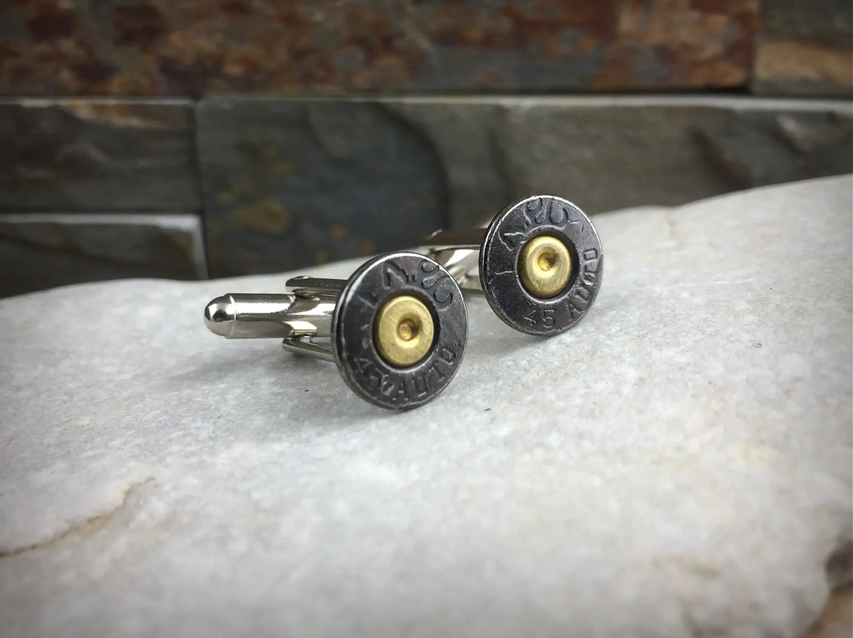 Black 45 Auto Bullet Cufflinks