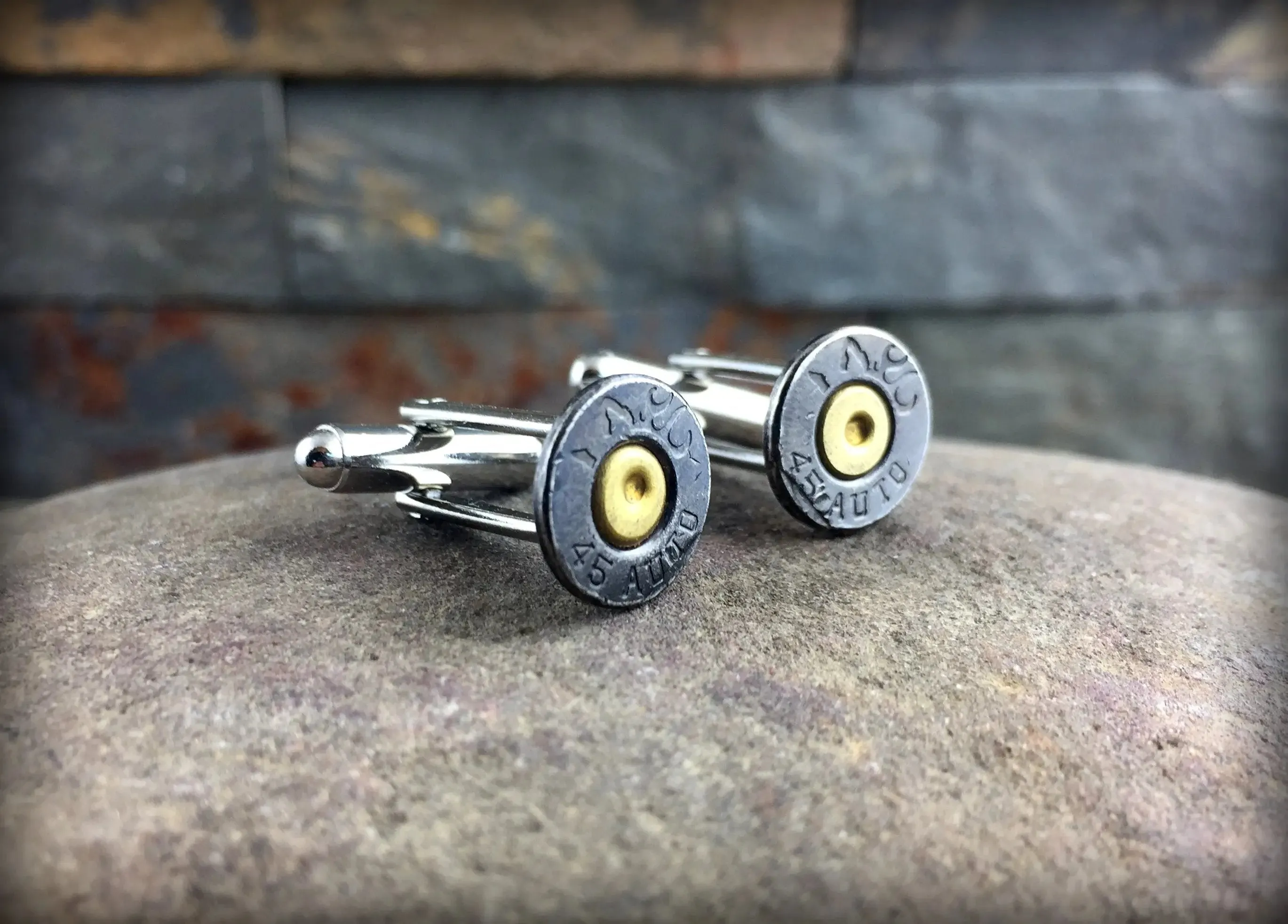 Black 45 Auto Bullet Cufflinks