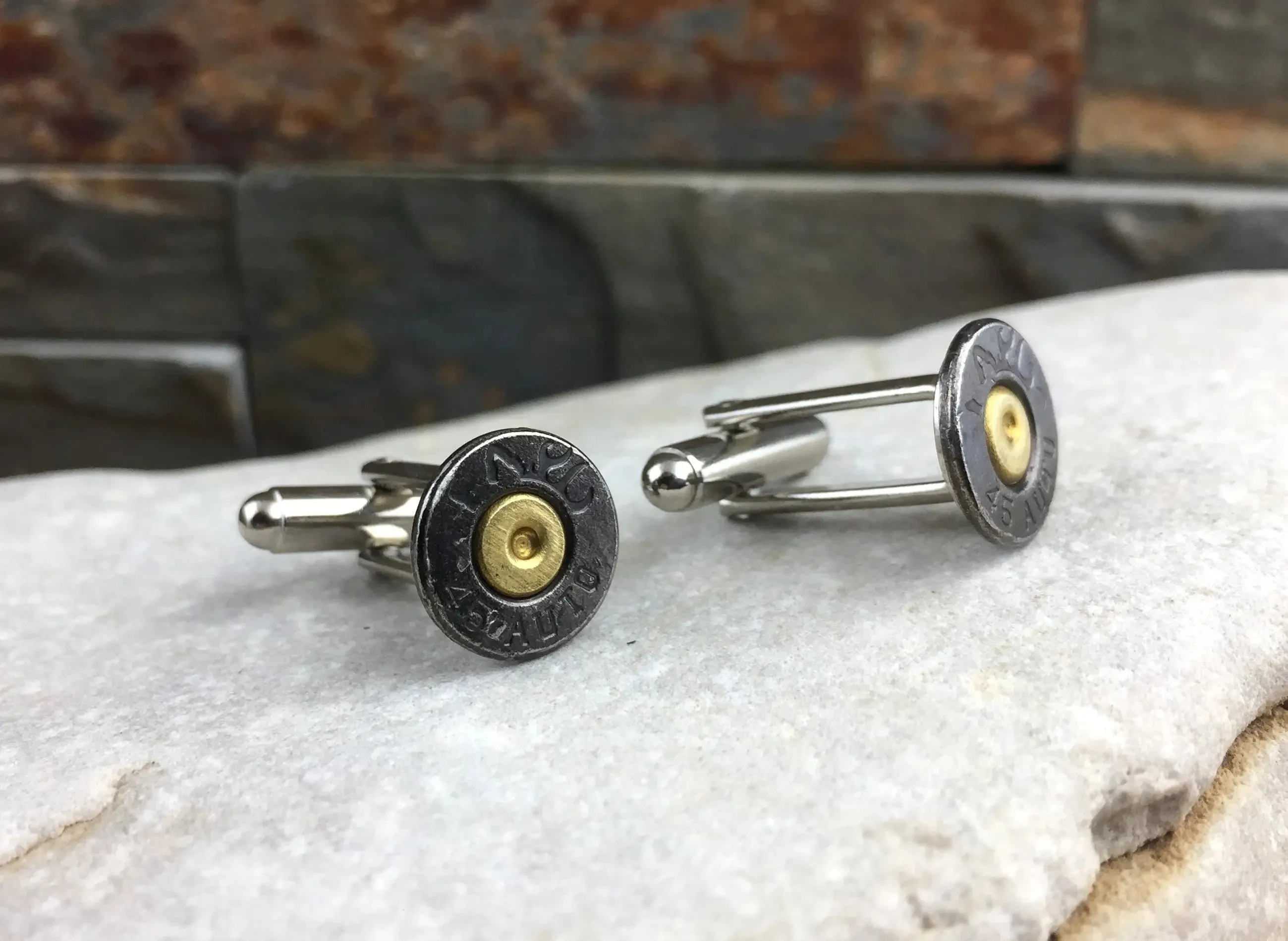 Black 45 Auto Bullet Cufflinks