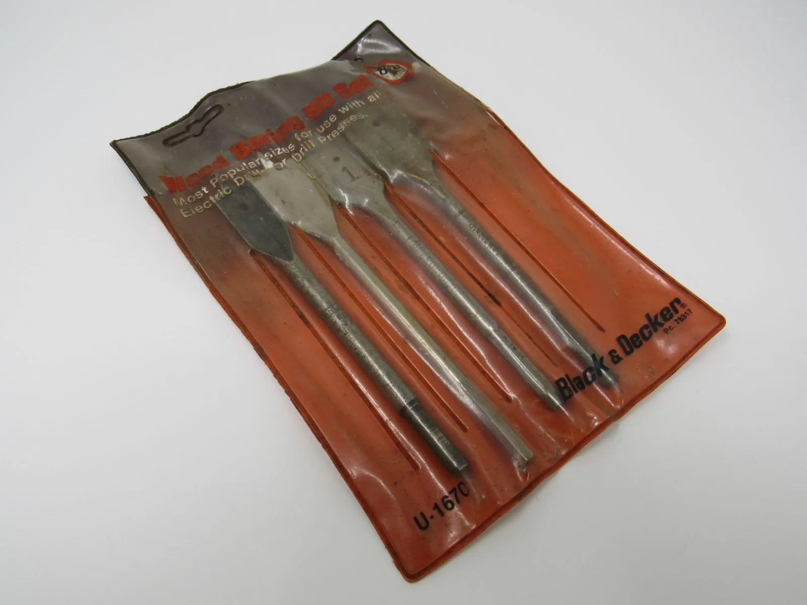 Black & Decker Wood Boring Drill Bits Set of 4 U-1670 Vintage -- Used