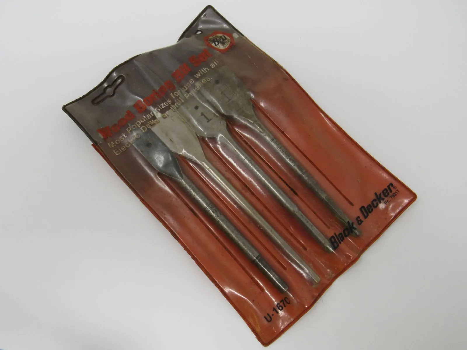 Black & Decker Wood Boring Drill Bits Set of 4 U-1670 Vintage -- Used