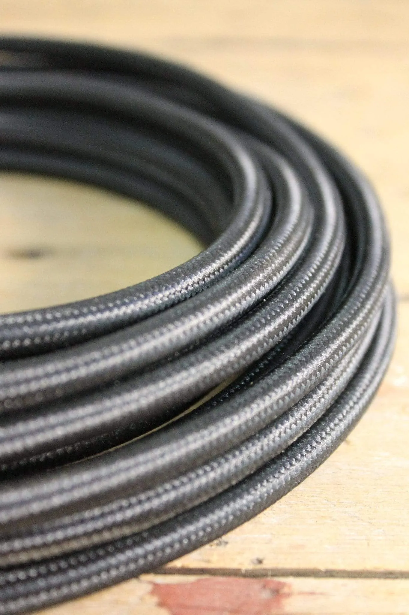 Black Braided Light Cord - 3 Core Insulated Cable