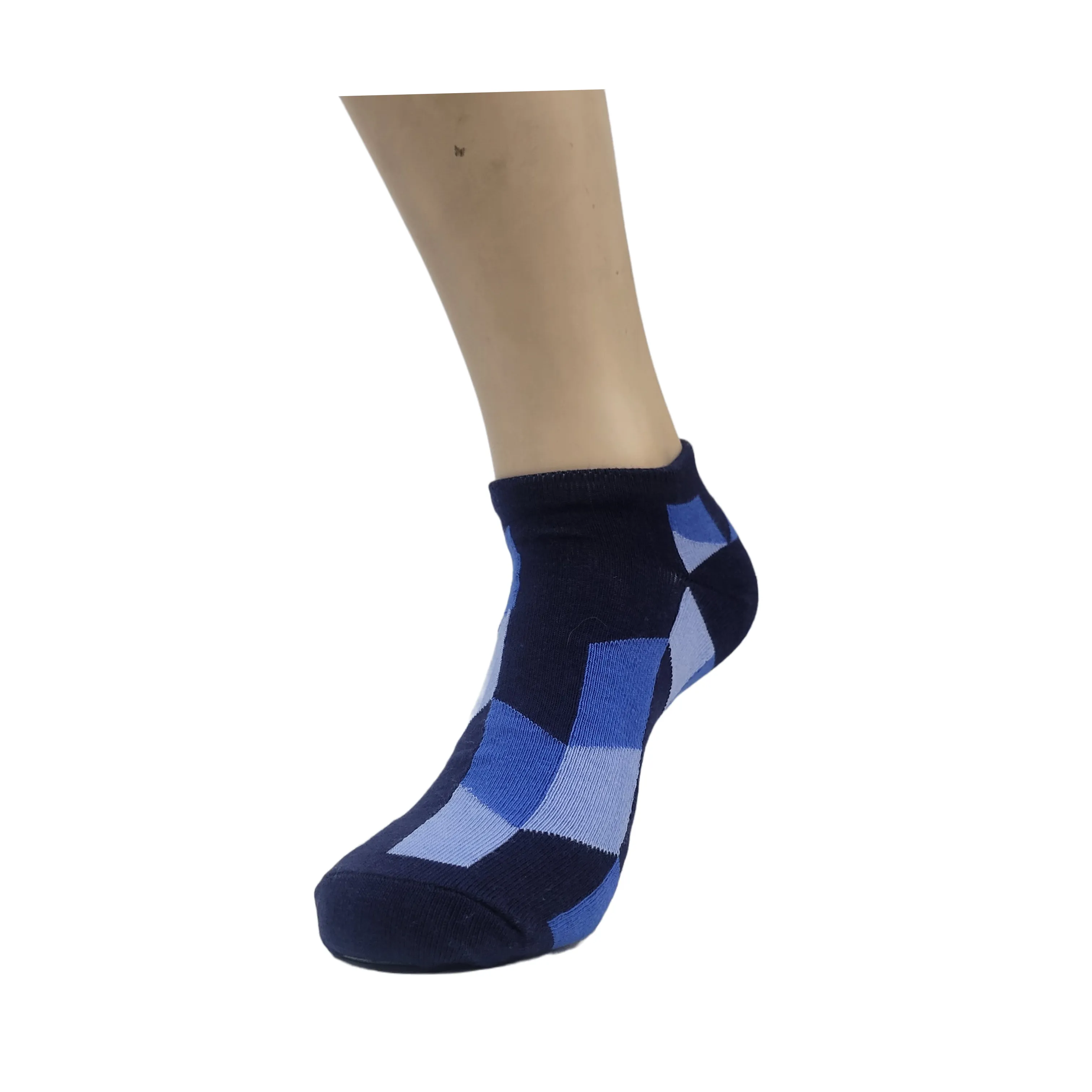 Blue Patterned Ankle Socks (Adult Medium - Women's Shoe Sizes 5-10)