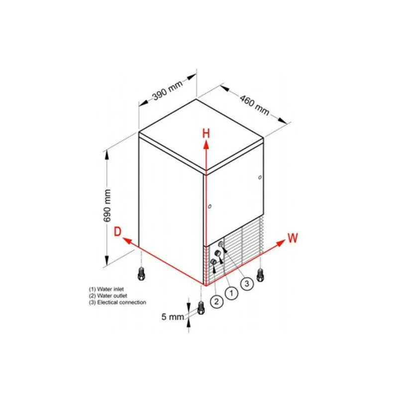 Brema CB249A 15" Air Cooled Undercounter Regular Sized Cube Ice Machine - 62 Lbs.