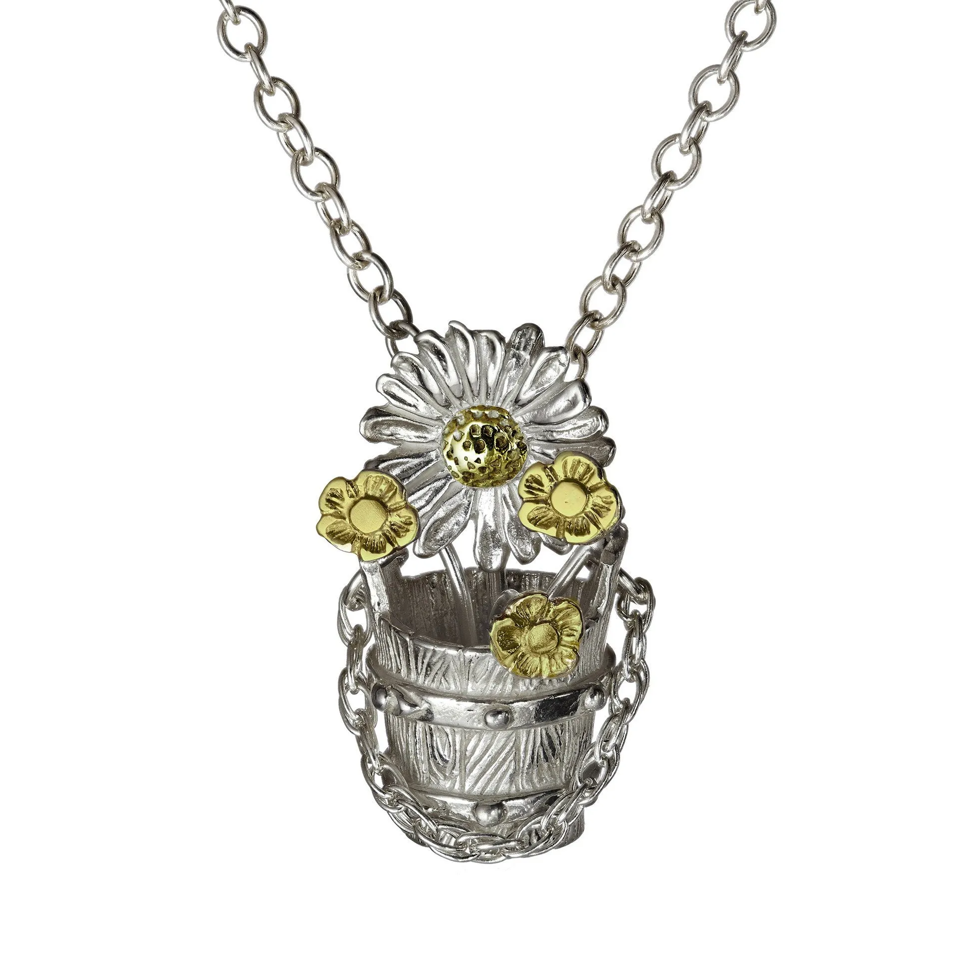 Bucket Full of Flowers Pendant