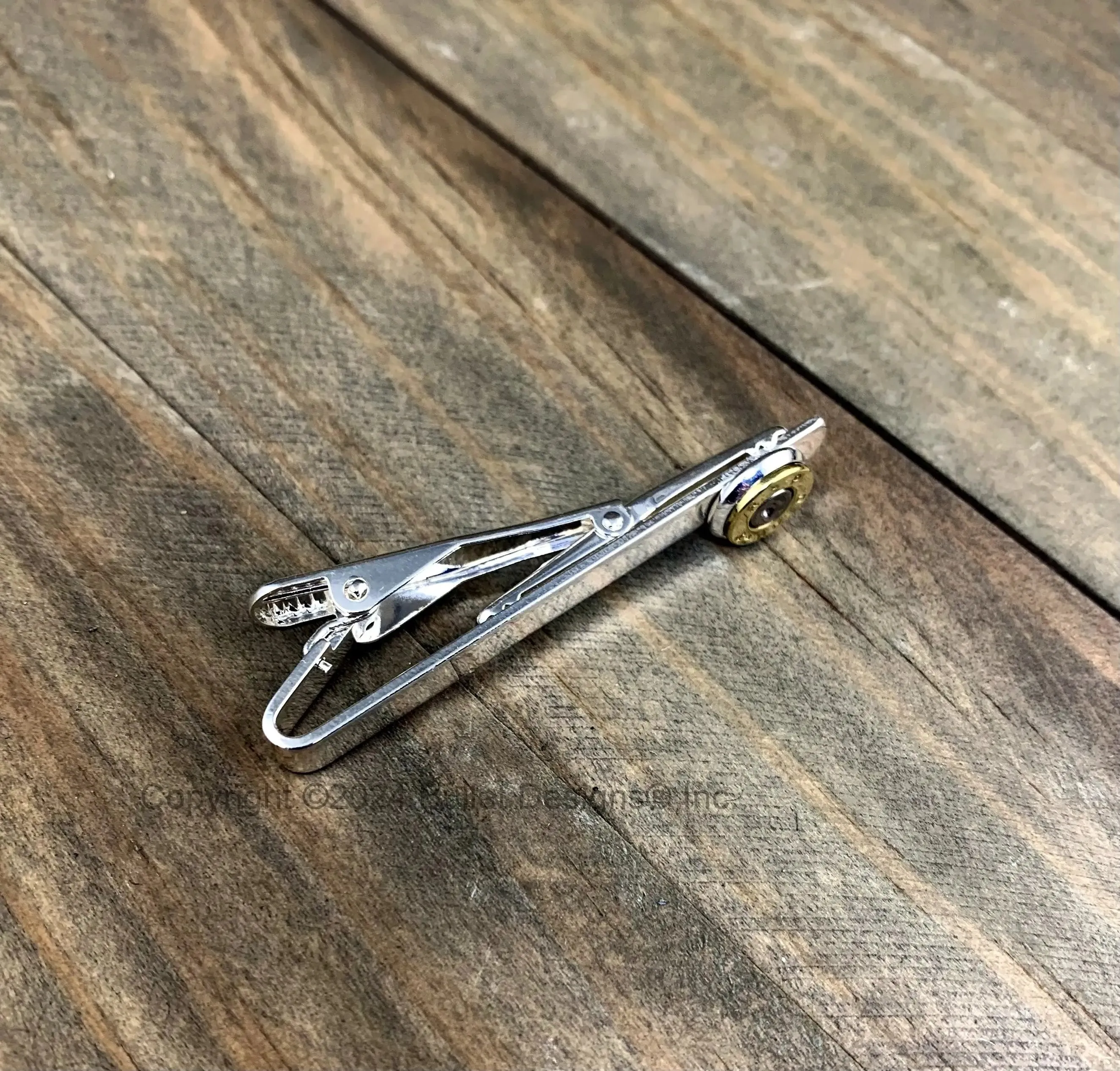 Bullet Tie Clip, 32 Auto Bullet Tie Clip, Silver Clip, Brass Bullet, Groomsman Gift, Wedding Party