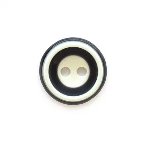 Button, resin, 13mm, black circle