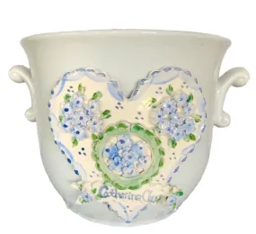 Cache Pot with Heart and Bouquets