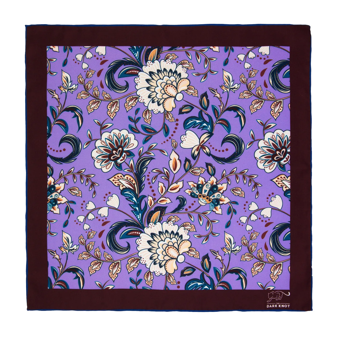 Chesterfield Floral Silk Pocket Square, Lilac / Blue / White