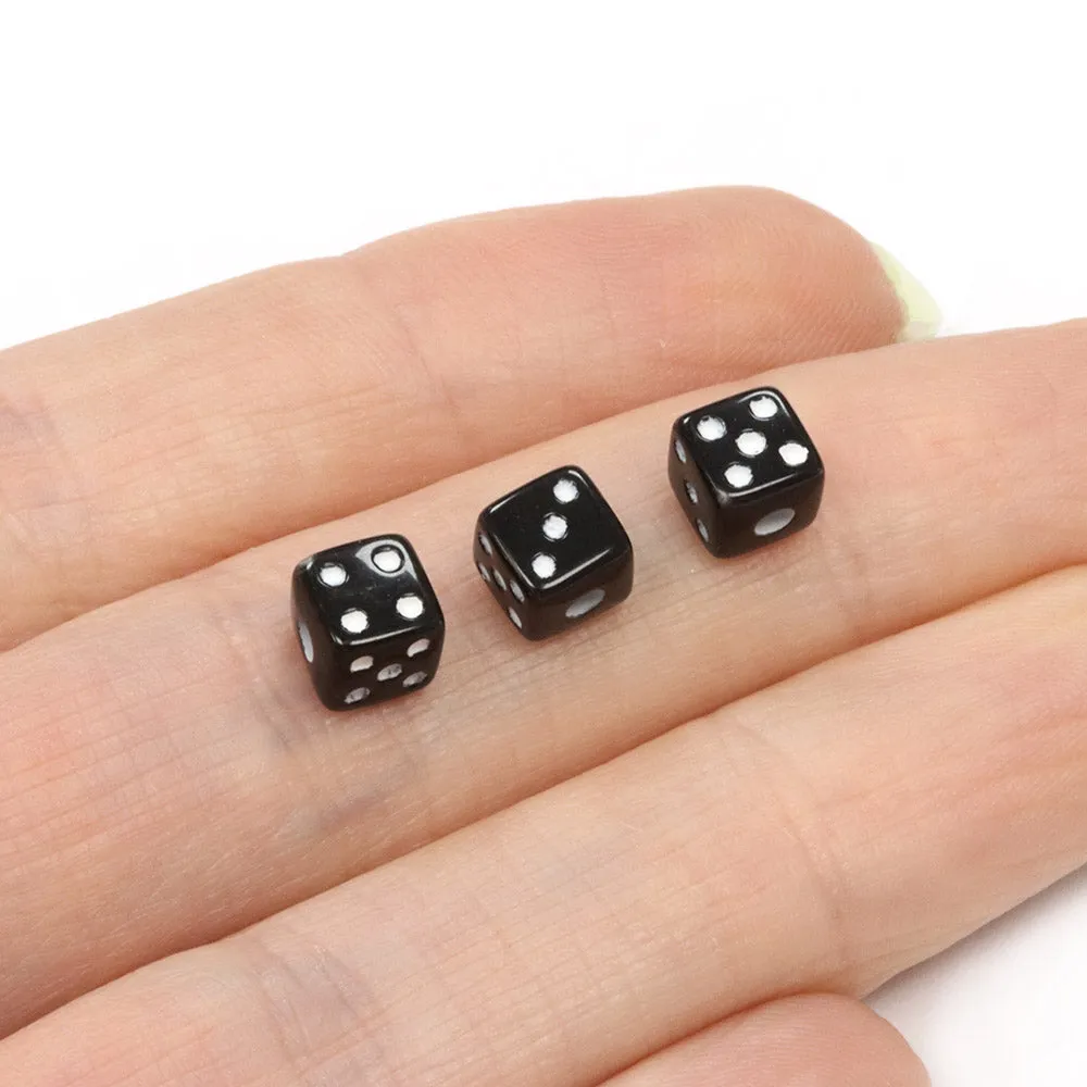 Coloured Dice Black Plastic Square 6mm-Pack of 200