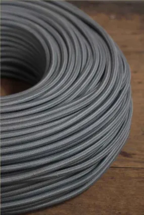 Dark Grey Braided Light Cord - 3 Core Insulated Cable