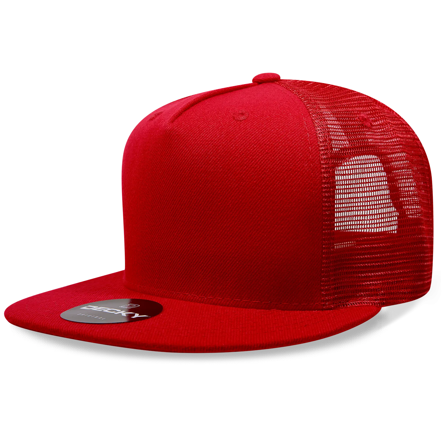 Decky 1063 5 Panel Trucker Cap, Snapback Flat Bill Hat