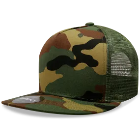 Decky 1063 5 Panel Trucker Cap, Snapback Flat Bill Hat