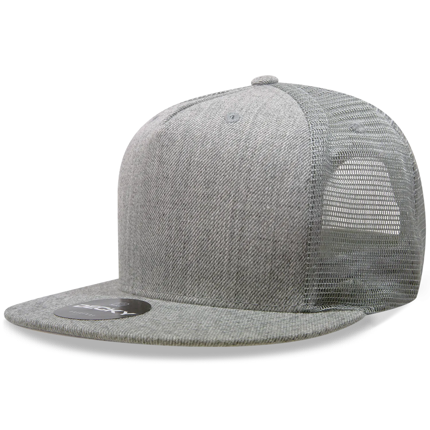 Decky 1063 5 Panel Trucker Cap, Snapback Flat Bill Hat