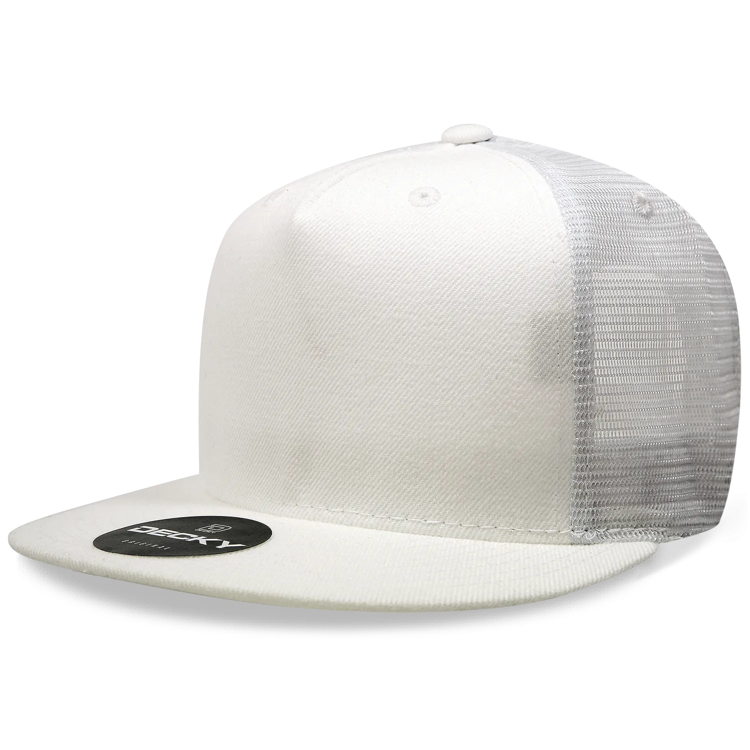 Decky 1063 5 Panel Trucker Cap, Snapback Flat Bill Hat