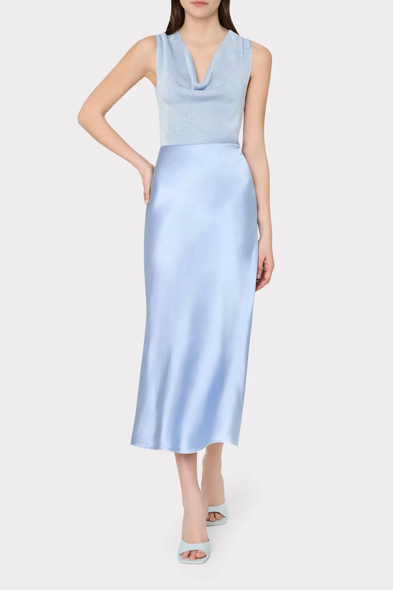 Ella Hammered Satin Skirt