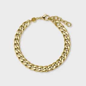 Essentielle Flat Curb Chain Bracelet Gold Colour