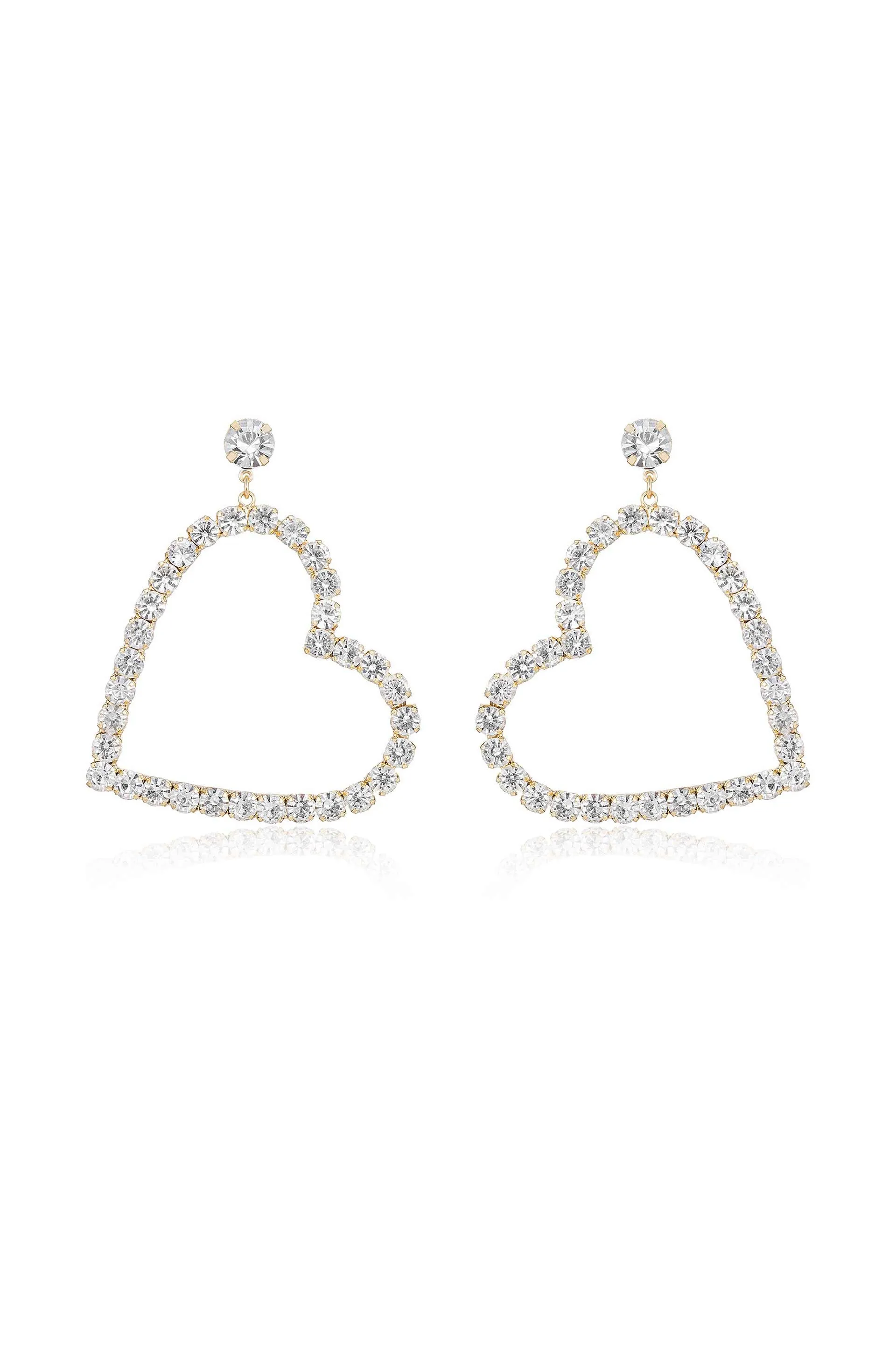 Falling in Crystal Love Dangle Earrings