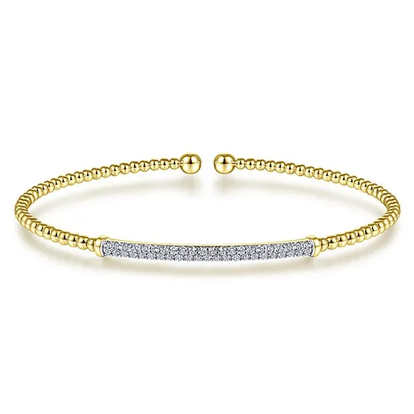 Gabriel & Co., Yellow  Bujukan Cuff with Diamond Pave Bar