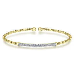 Gabriel & Co., Yellow  Bujukan Cuff with Diamond Pave Bar