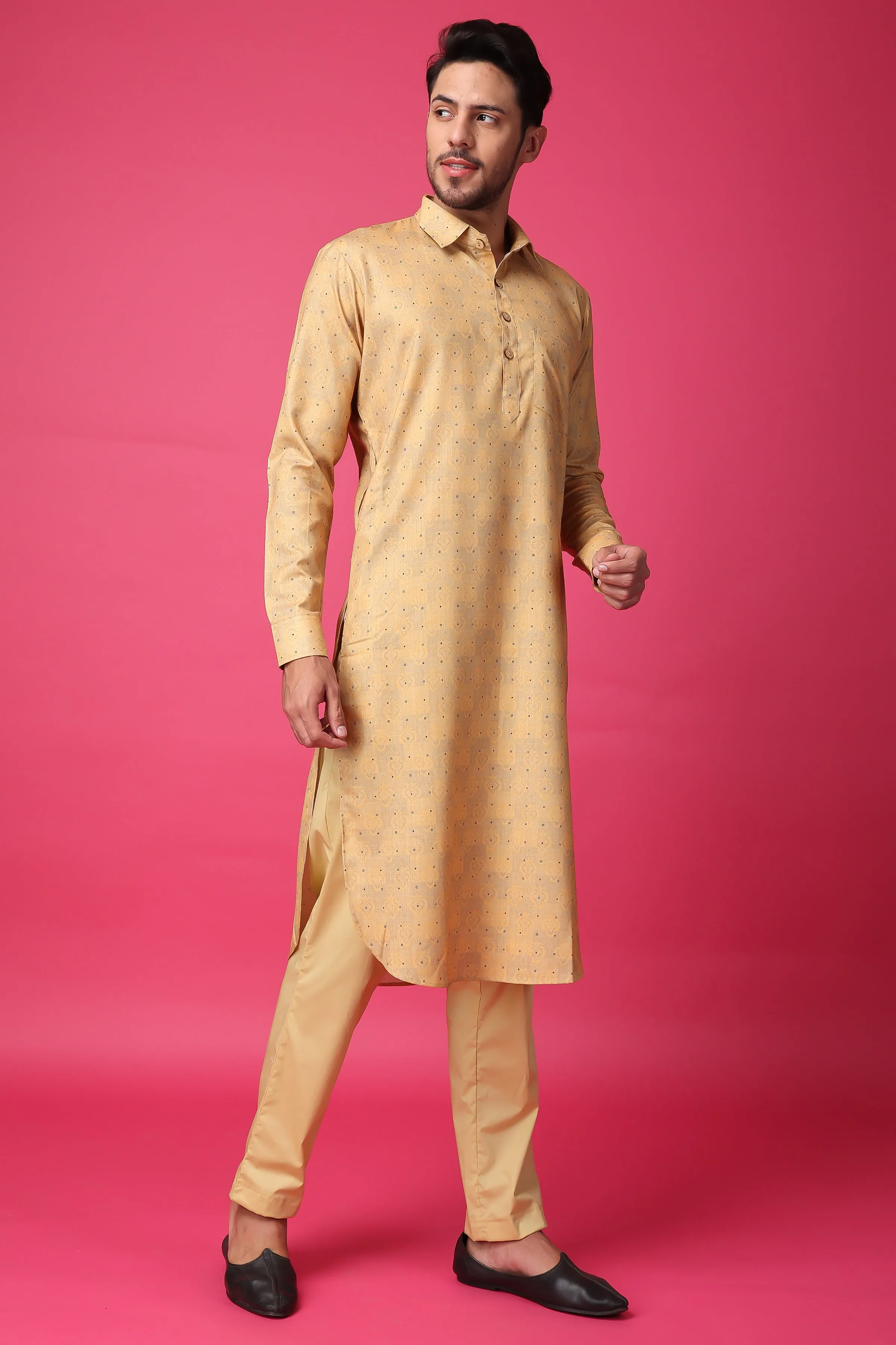 Golden Glow Textured Kurta