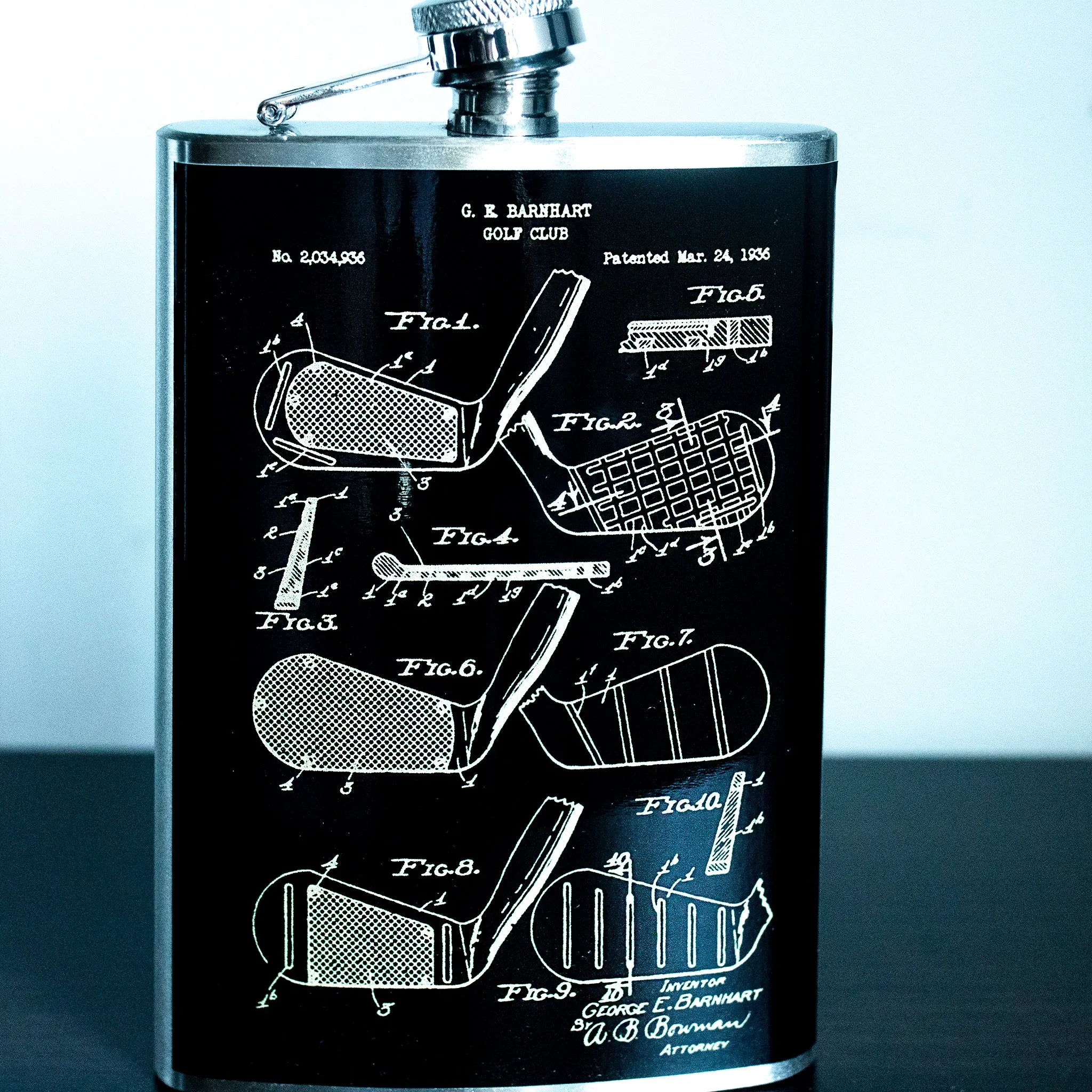 Golf Club Patent 8 Oz. Flask