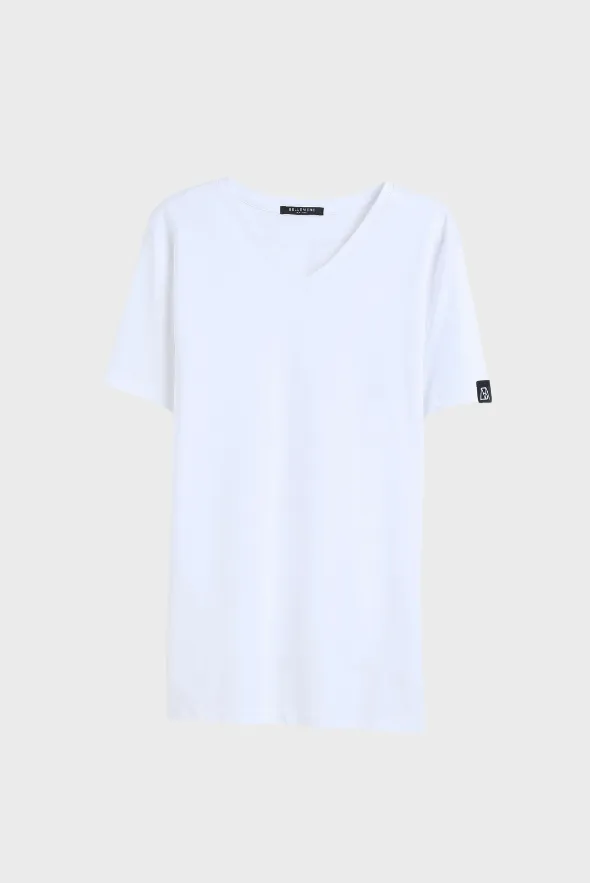 Grand V-Neck Mercerized Cotton T-Shirt