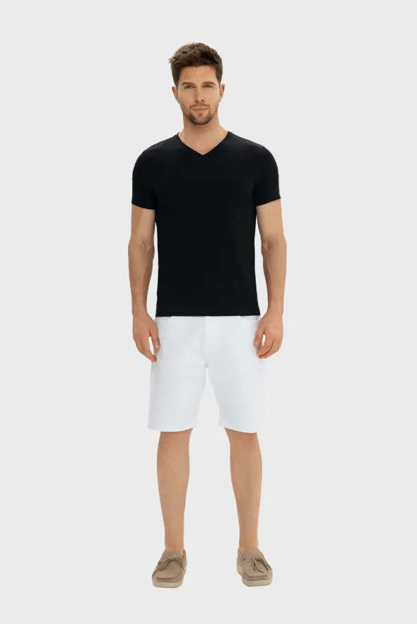 Grand V-Neck Mercerized Cotton T-Shirt