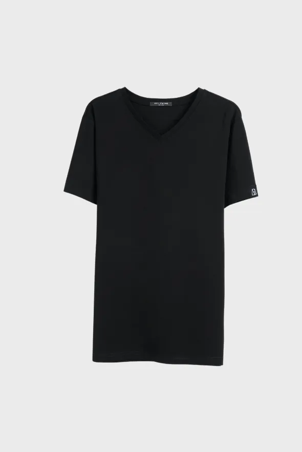 Grand V-Neck Mercerized Cotton T-Shirt