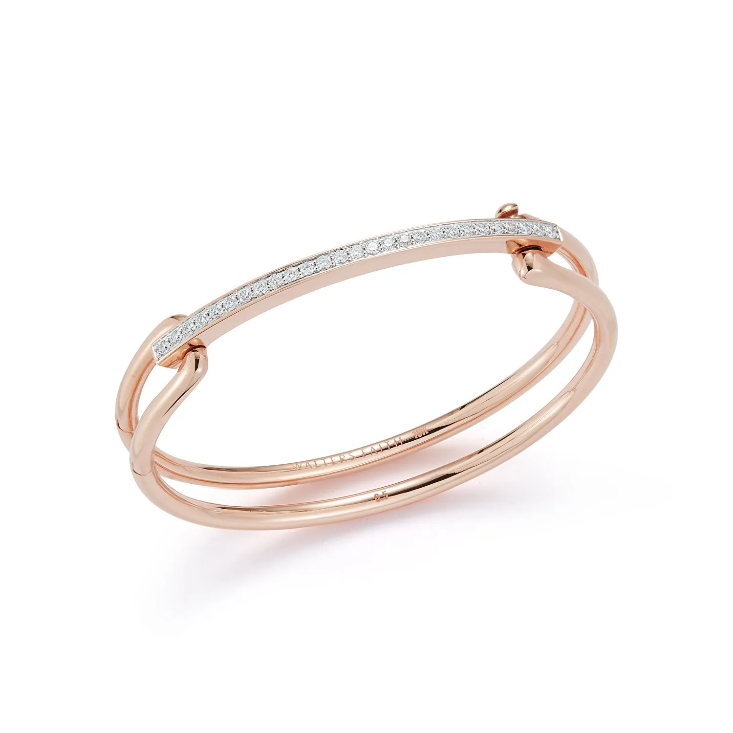 GRANT 18K GOLD ELONGATED LINK CUFF WITH DIAMOND BAR