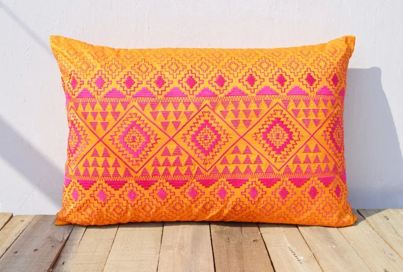 Handmade Kilim Embroidered Pillow Cover / 3 colors