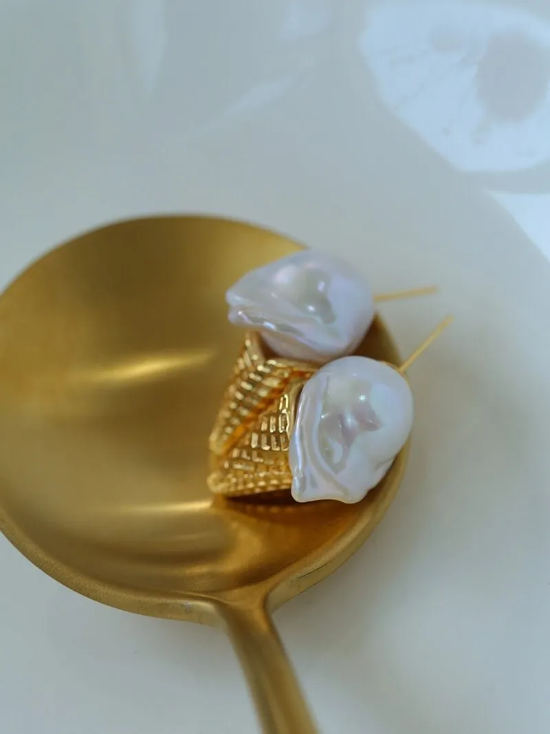 Ice Cream Baroque Pearl Earrings