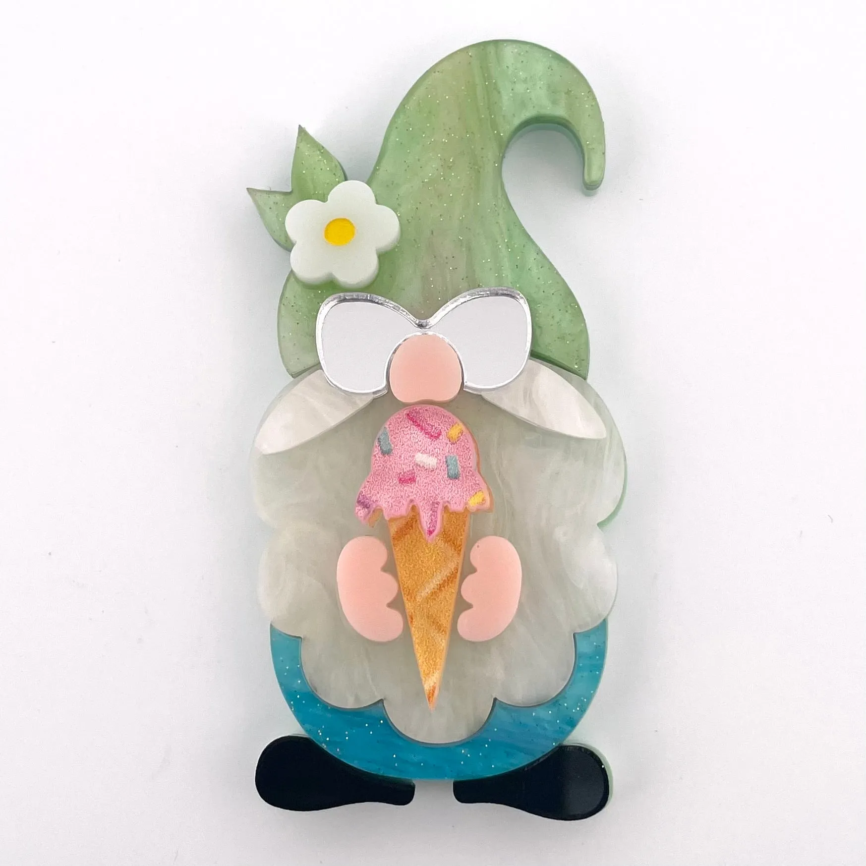 Ice cream gnome - Brooch