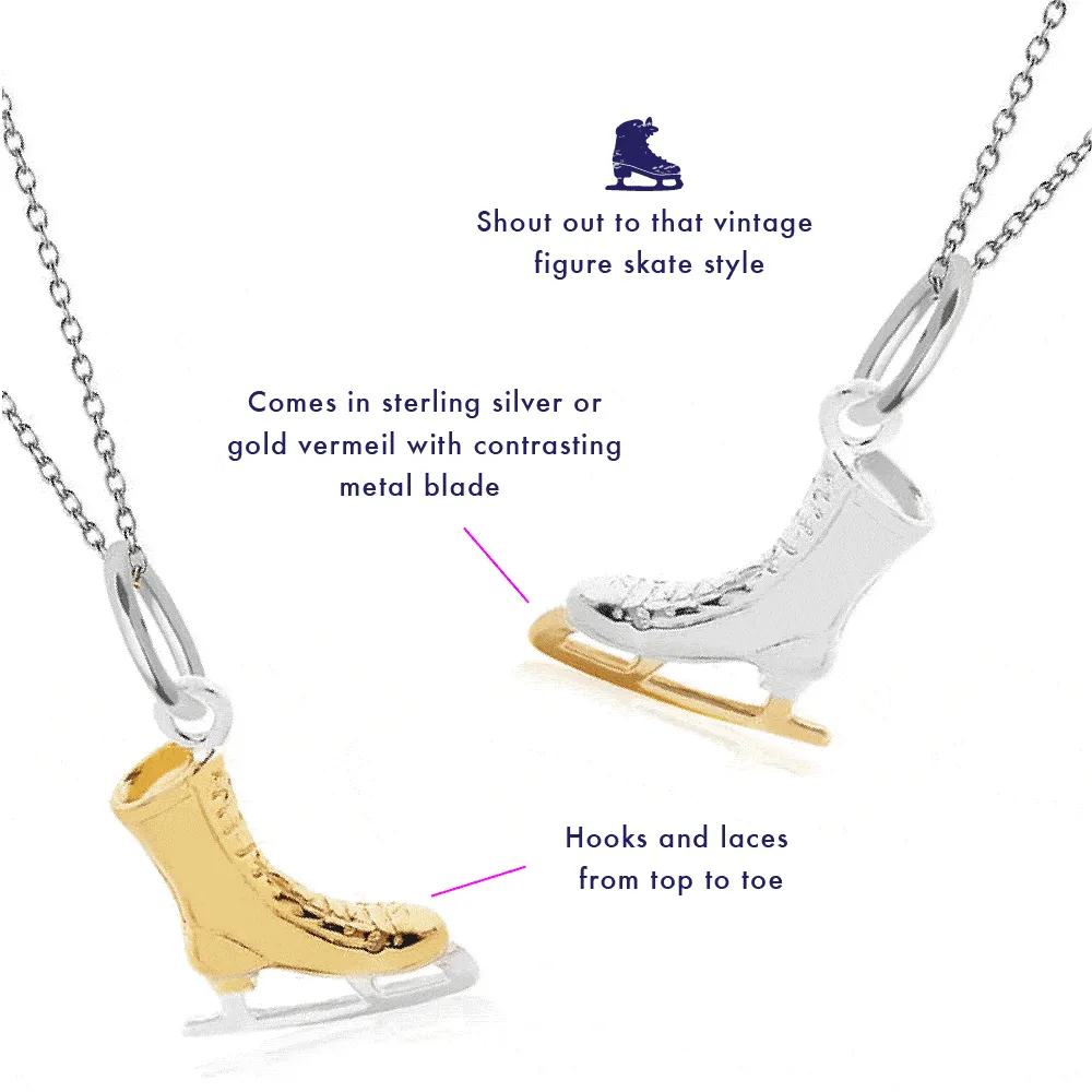 Ice Skate Charm Gold