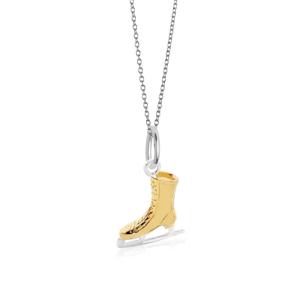 Ice Skate Charm Gold