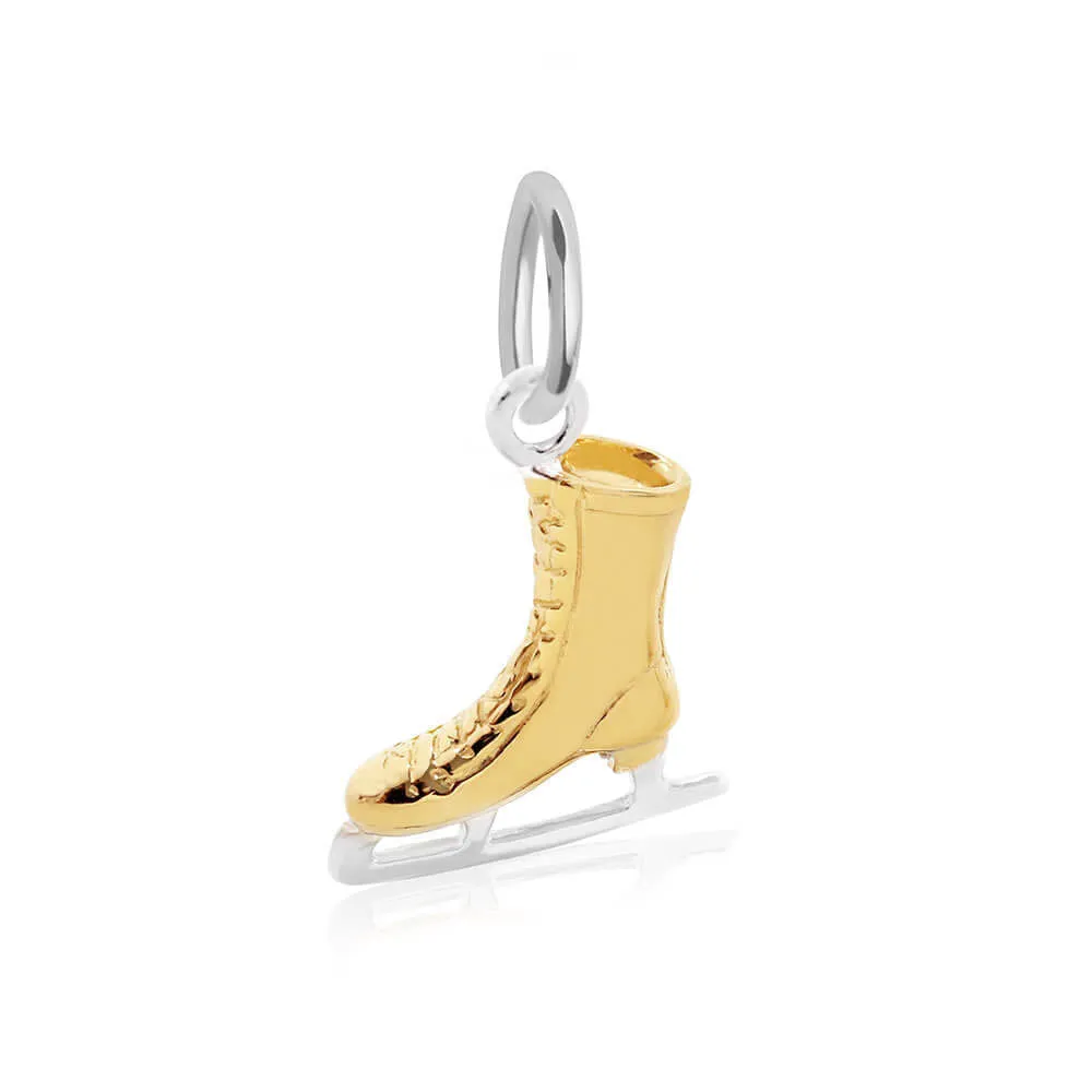 Ice Skate Charm Gold