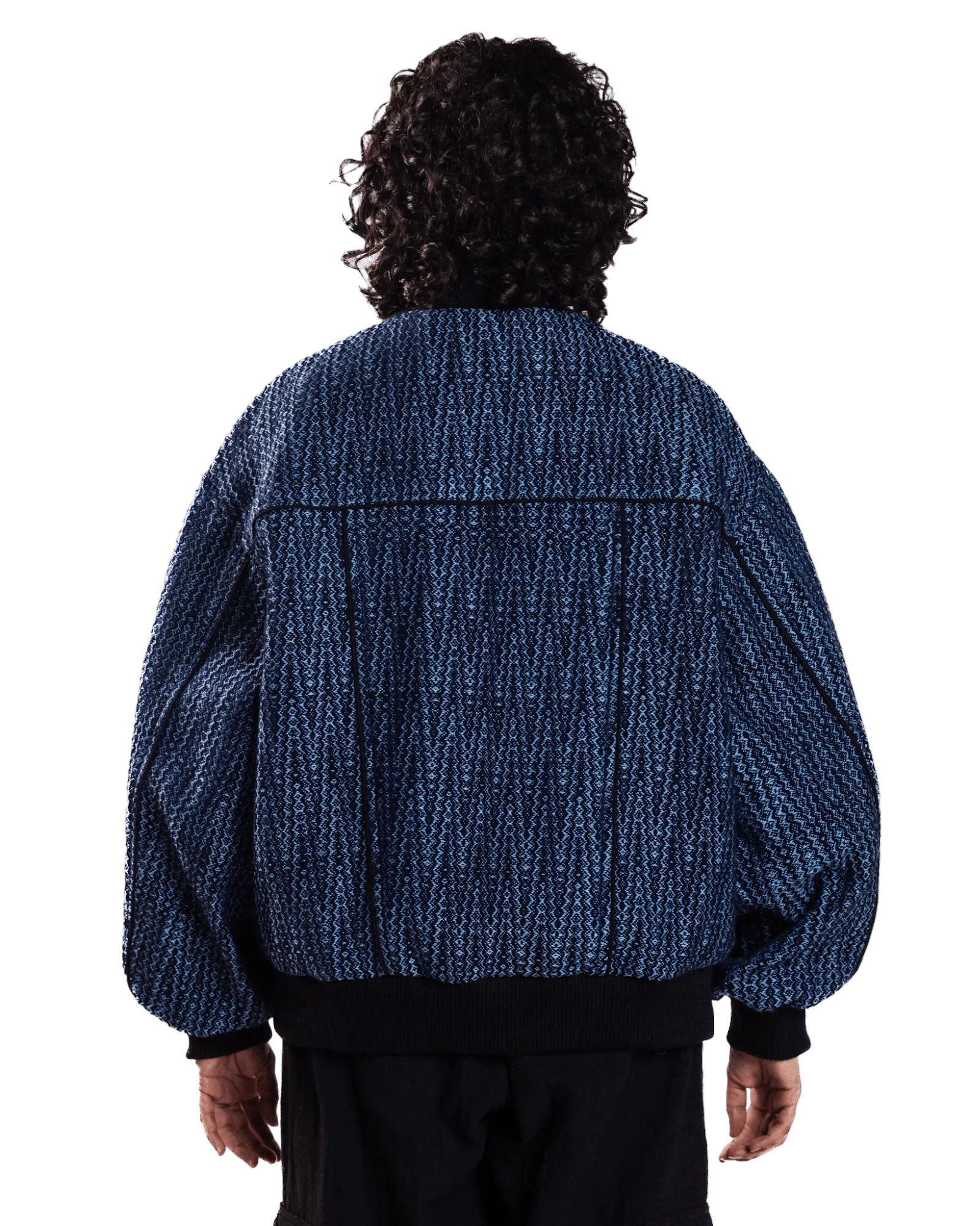 INDIGO HANDWOVEN DOBBY SWEATSHIRT