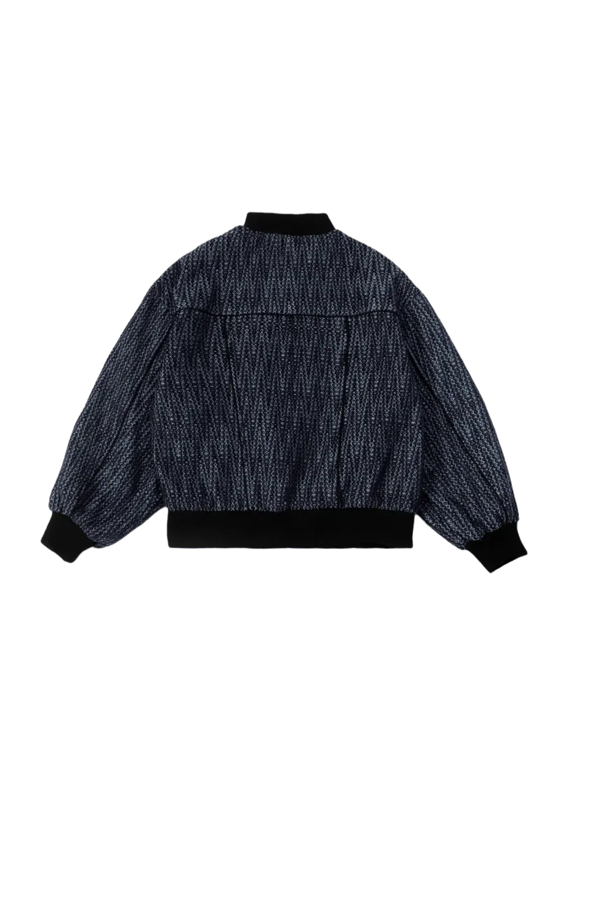 INDIGO HANDWOVEN DOBBY SWEATSHIRT