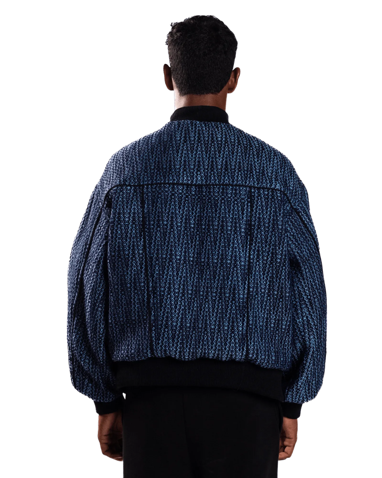 INDIGO HANDWOVEN DOBBY SWEATSHIRT