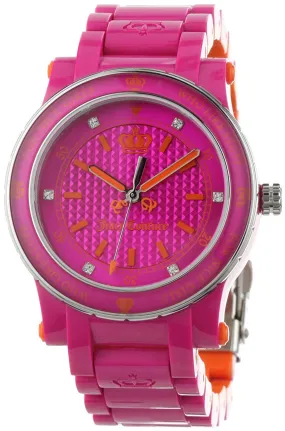 Juicy Couture HRH Pink Plastic Quartz Pink and Orange Dial Girl's Watch 1900727