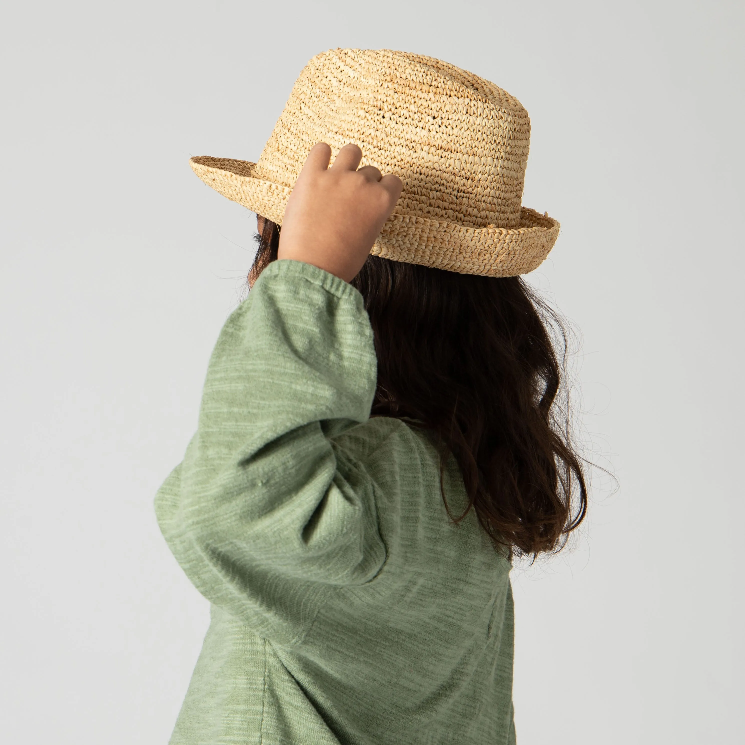 Kids' Crochet Raffia Fedora