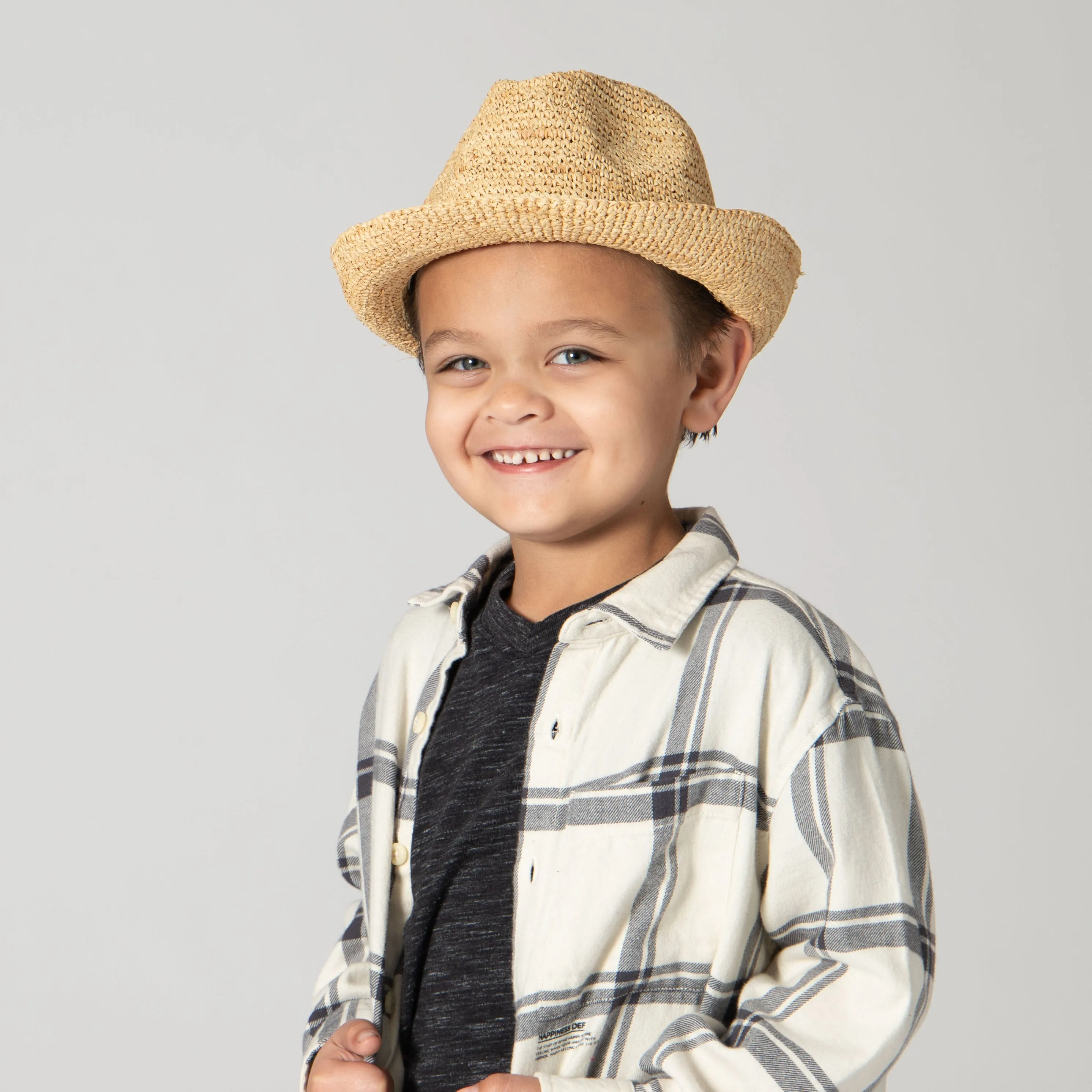 Kids' Crochet Raffia Fedora