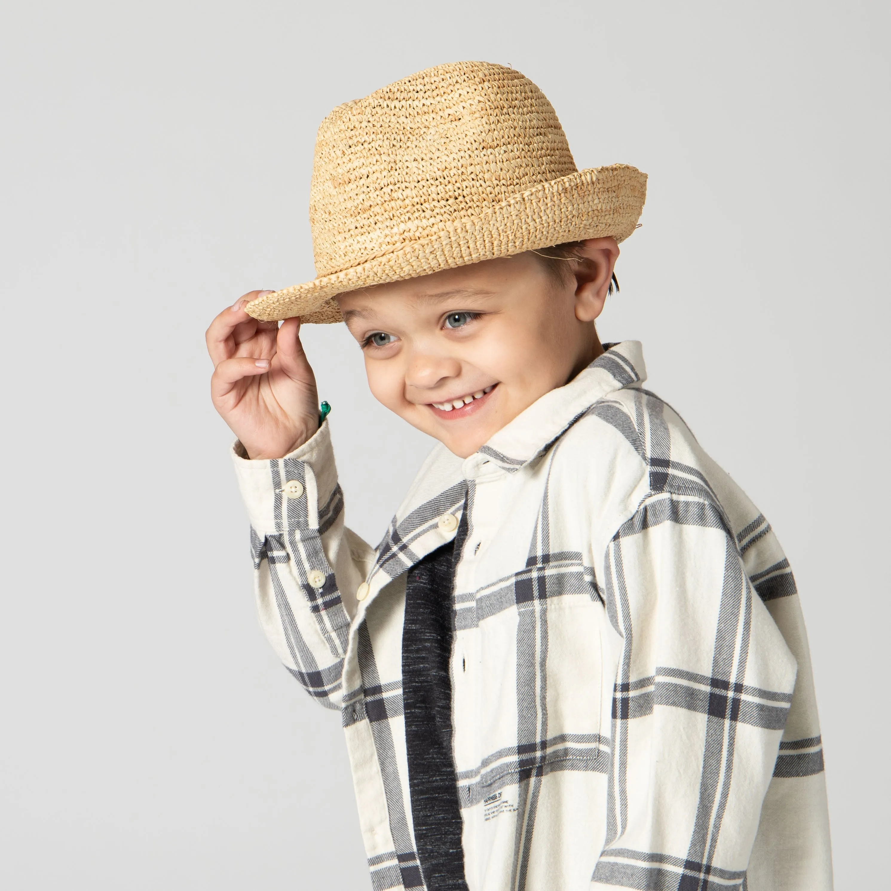 Kids' Crochet Raffia Fedora